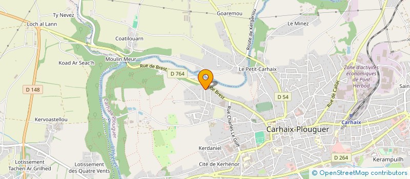 localisation de l'entreprise LES PONGISTES DU POHER à CARHAIX-PLOUGUER