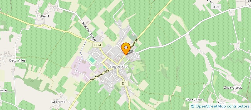 localisation de l'entreprise LES PORTE PLUME à SEGONZAC