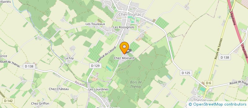 localisation de l'entreprise LES PORTES DE L'OCEAN  CHERMIGNAC