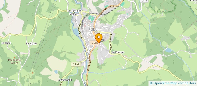 localisation de l'entreprise LES PORTES DU MONDE à FELLETIN