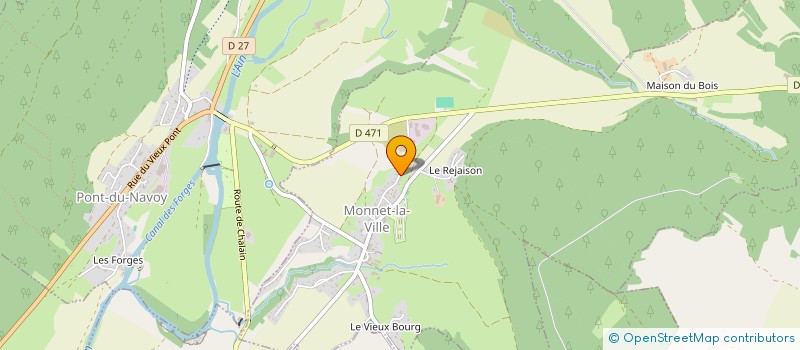 localisation de l'entreprise LES PORTES DU MONT RIVEL  MONNET-LA-VILLE