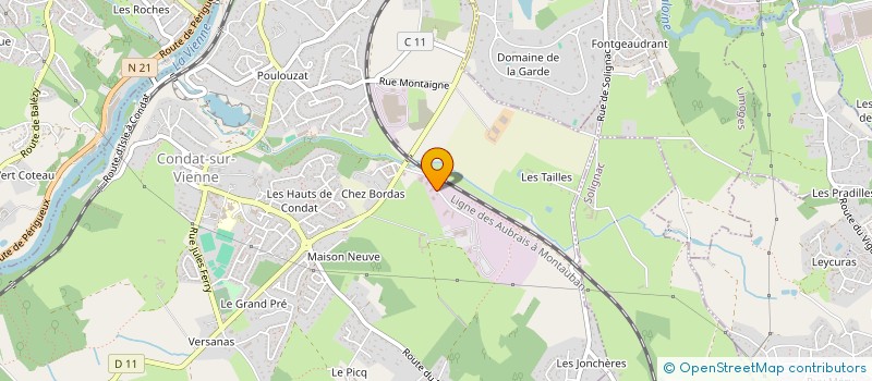 localisation de l'entreprise LES PRADINES ET ASSOCIES à CONDAT-SUR-VIENNE
