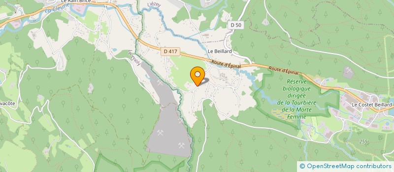 localisation de l'entreprise LES PRES CHAUSSOTTES  GERARDMER