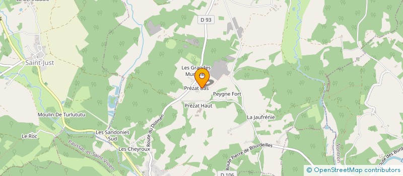 localisation de l'entreprise LES PRES GATTES à BRANTOME EN PERIGORD