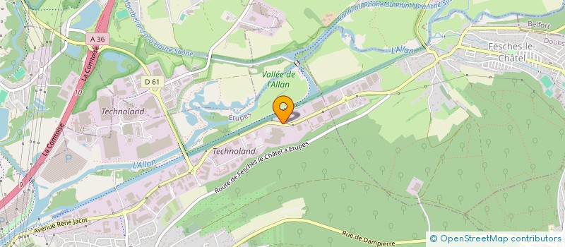 localisation de l'entreprise LES PRES MARIVEZ  ETUPES