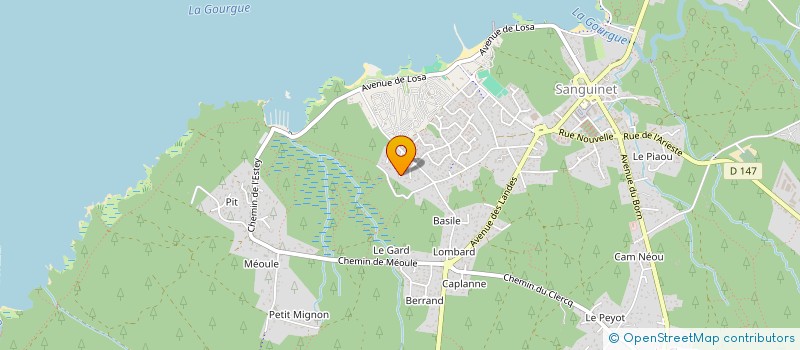 localisation de l'entreprise LES PRES PERDUS  SANGUINET
