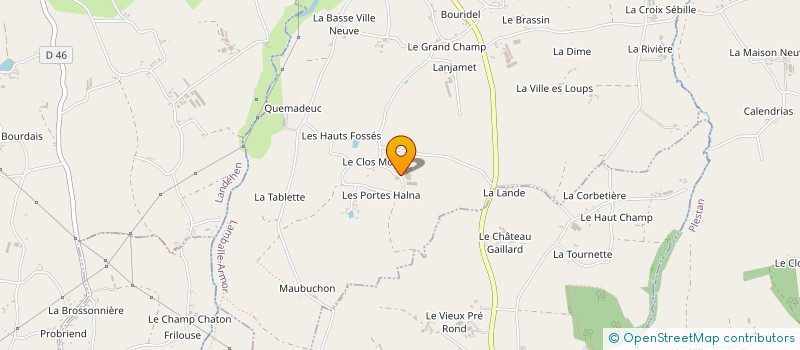 localisation de l'entreprise LES PRES VERTS à LAMBALLE-ARMOR