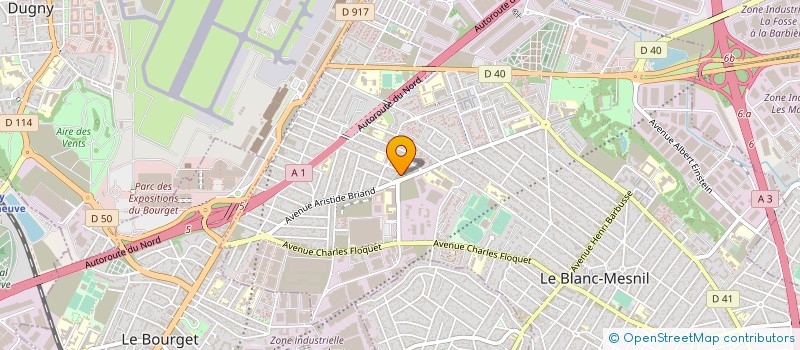 localisation de l'entreprise LES PROFESSIONNELS DE LA PROPRETE à LE BLANC-MESNIL