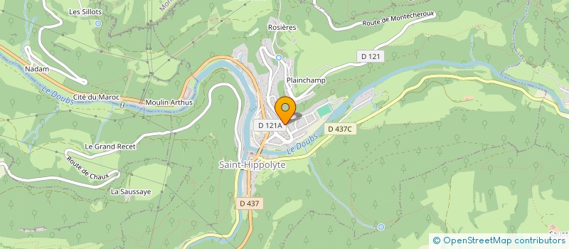 localisation de l'entreprise LES PROFESSIONNELS DE LA SANTE DE SAINT-HIPP' (PSSH)  SAINT-HIPPOLYTE