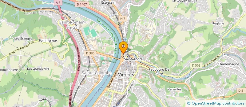 localisation de l'entreprise LES PROFESSIONNELS REUNIS à VIENNE