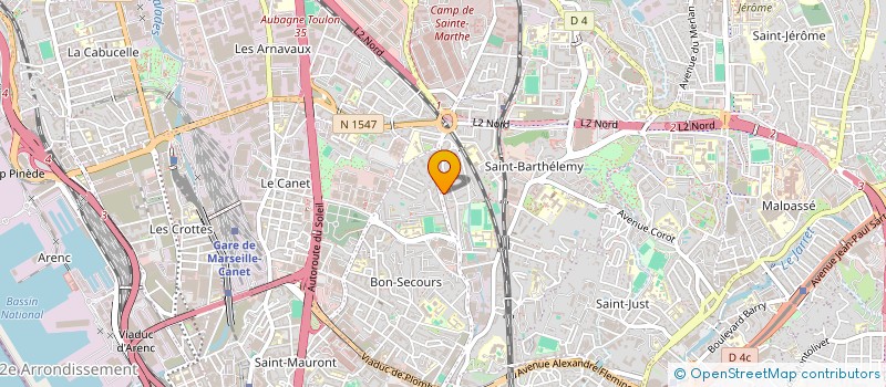 localisation de l'entreprise LES PROFESSIONNELS SECURITE INCENDIE à MARSEILLE