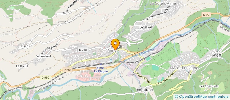 localisation de l'entreprise LES PROVAGNES FREDERIC MINGEON à AIME LA PLAGNE