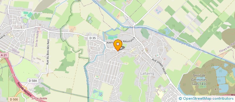 localisation de l'entreprise LES PT'ITS ECOLOS ASSOCIATION D'EDUCATION A L'ECOCITOYENNETE ET A L'ENTRAIDE  MONTIGNY-EN-OSTREVENT