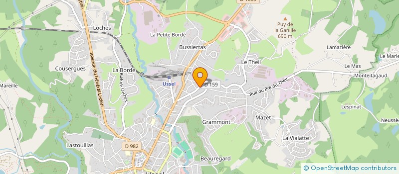 localisation de l'entreprise LES QUADS DE HAUTE CORREZE  USSEL