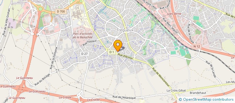 localisation de l'entreprise LES QUATRE PINCEAUX  TREGUEUX