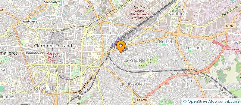 localisation de l'entreprise LES QUATRE SOLEILS  CLERMONT-FERRAND