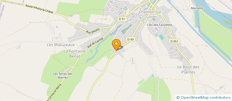 localisation de l'entreprise LES QUATRE VENTS à CHATILLON-SUR-LOIRE