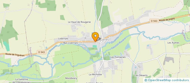 localisation de l'entreprise LES RANDONNEURS DU BORD DE L'OUANNE à TRIGUERES