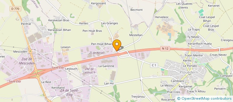 localisation de l'entreprise LES RAPIDES DE L'ELORN  PLOUEDERN
