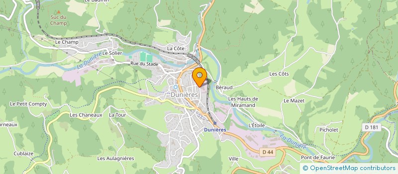 localisation de l'entreprise LES RAPIDES DUNIEROIS à DUNIERES