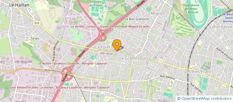 localisation de l'entreprise LES RAYONNANTES BORDEAUX  MERIGNAC