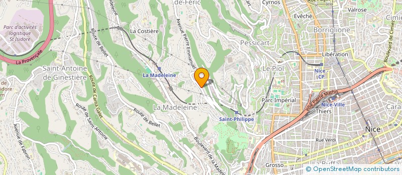 localisation de l'entreprise LES RELAIS DU PAN BAGNAT à NICE