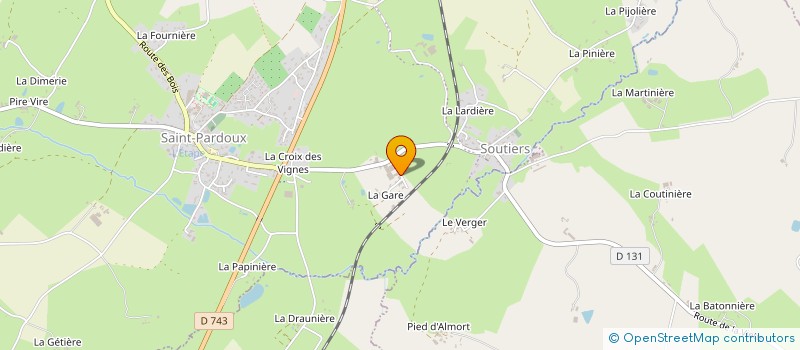 localisation de l'entreprise LES RENC'ARTS DE LA GARE  SAINT-PARDOUX-SOUTIERS