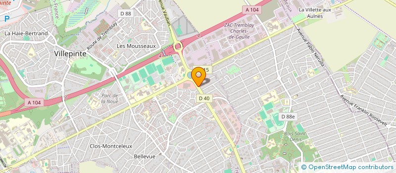 localisation de l'entreprise LES RESTAURANTS DU COEUR à VILLEPINTE