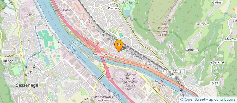 localisation de l'entreprise LES RESTAURANTS DU COEUR DE L ISERE  SAINT-MARTIN-LE-VINOUX