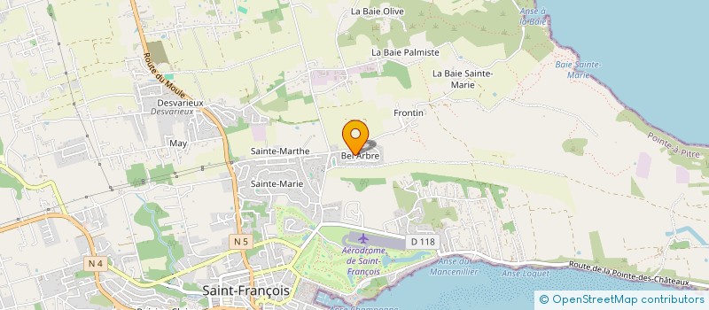 localisation de l'entreprise LES RESTAURATEURS DES ILES DE GUADELOUPE  SAINT-FRANCOIS