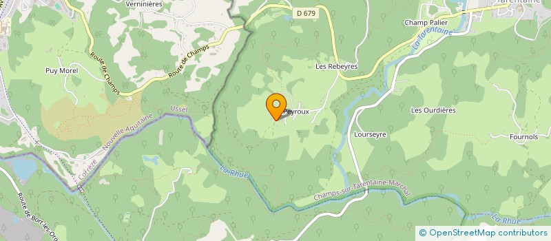 localisation de l'entreprise LES ROCHERS DE PEYROUX à CHAMPS-SUR-TARENTAINE-MARCHAL