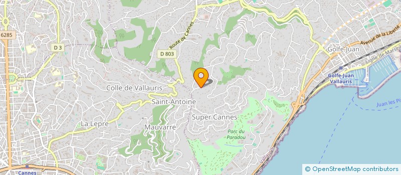 localisation de l'entreprise LES ROCHES à VALLAURIS