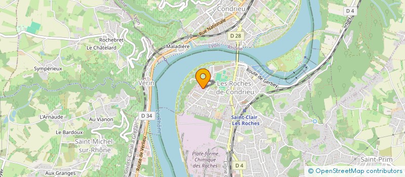 localisation de l'entreprise LES ROCHES  LES ROCHES-DE-CONDRIEU