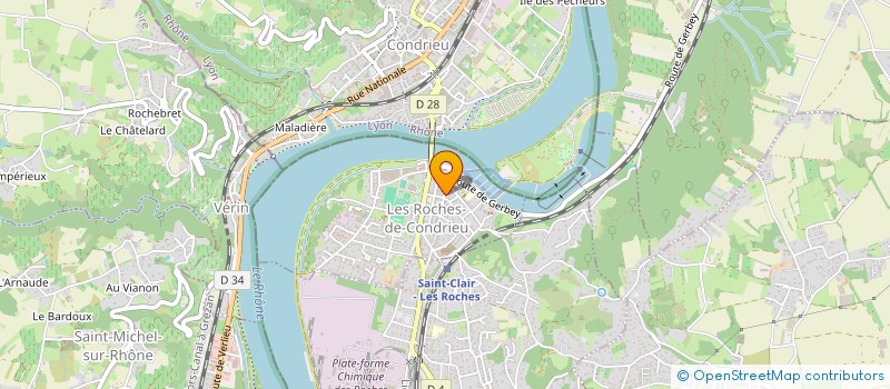 localisation de l'entreprise LES ROCHES BLEUES  LES ROCHES-DE-CONDRIEU