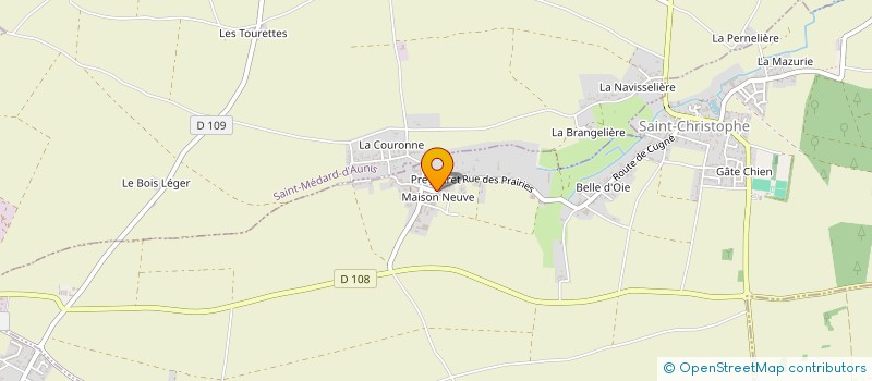localisation de l'entreprise LES ROLLERS DE LA PLAINE D'AUNIS à SAINT-CHRISTOPHE