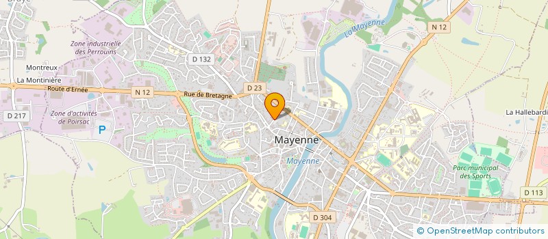 localisation de l'entreprise LES ROSES DE MAY' ASSOCIATION POUR MIEUX VIVRE LE CANCER à MAYENNE