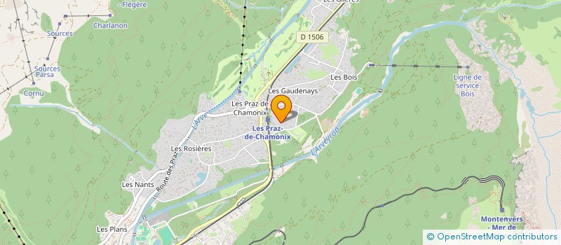 localisation de l'entreprise LES ROUGES à CHAMONIX-MONT-BLANC