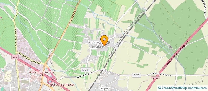 localisation de l'entreprise LES ROZIERES D'OR  CHOREY-LES-BEAUNE