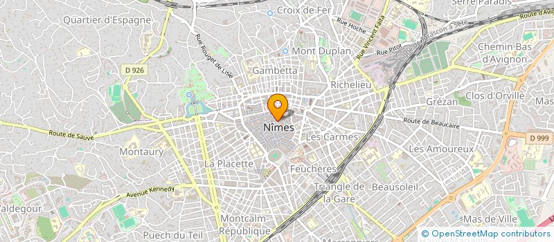 localisation de l'entreprise LES RUES PIETONNES NIMOISES, MARCHANDS, PELLET, TRESORERIE  NIMES