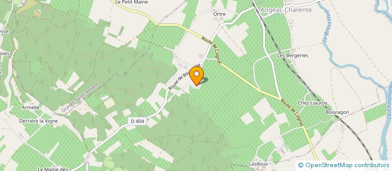 localisation de l'entreprise LES SABLES JAUNES à ANGEAC-CHARENTE