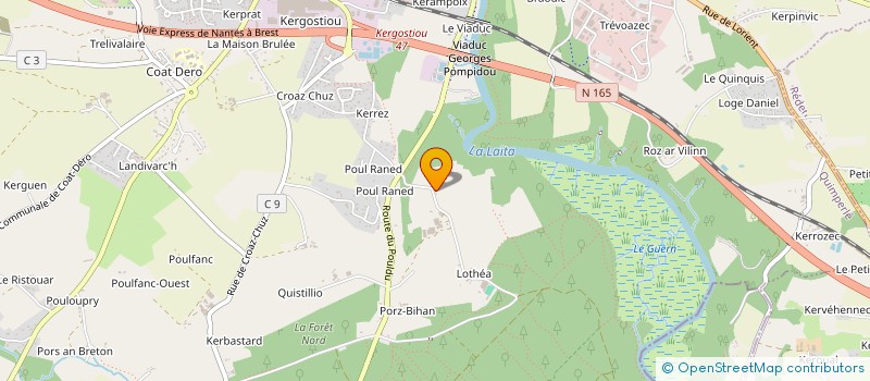 localisation de l'entreprise LES SABLIERES DE LA LAITA à QUIMPERLE