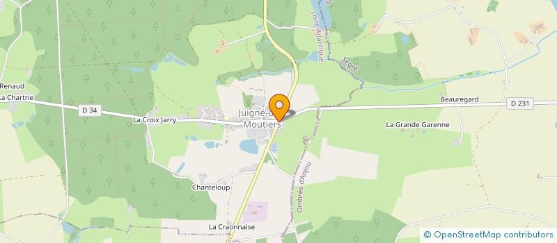 localisation de l'entreprise LES SABLIERS REUNIS DE LA LOIRE à JUIGNE-DES-MOUTIERS