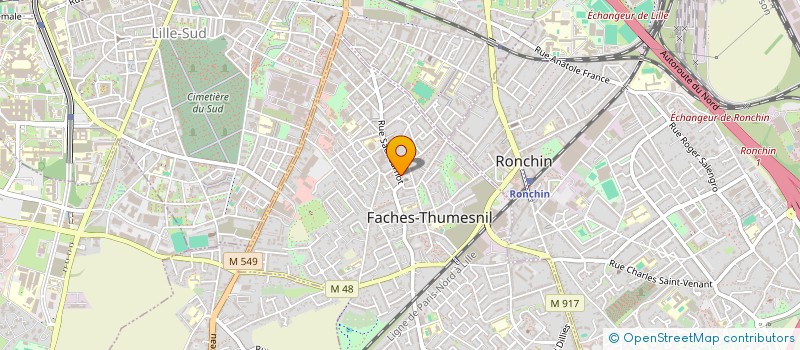 localisation de l'entreprise LES SACRES COEURS DE FACHES THUMESNIL  FACHES-THUMESNIL