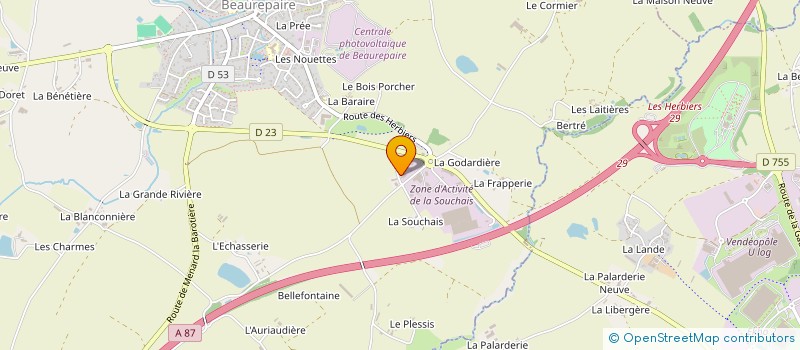 localisation de l'entreprise LES SARDINES  BEAUREPAIRE