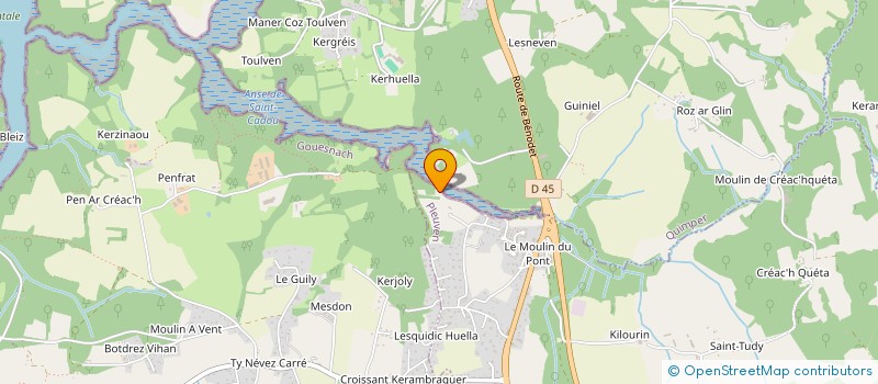 localisation de l'entreprise LES SCIEURS DE L'OUEST  PLEUVEN