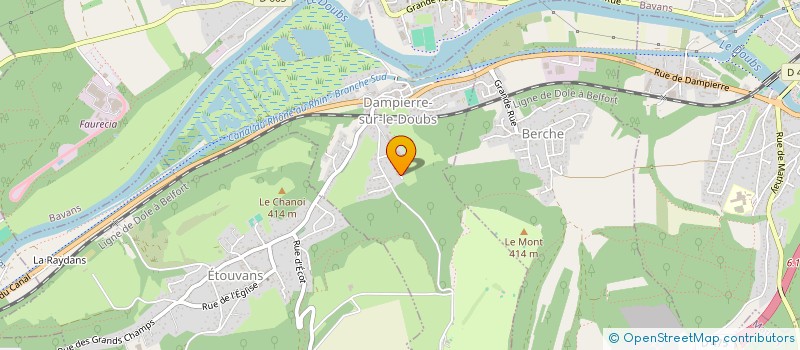 localisation de l'entreprise LES SECRETS DE LA SOURCE  DAMPIERRE-SUR-LE-DOUBS