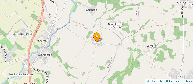 localisation de l'entreprise LES SENS DE L'ART à CHAMPNIERS