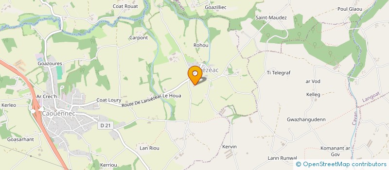 localisation de l'entreprise LES SENTIERS DE L'ENERGIE  CAOUENNEC-LANVEZEAC