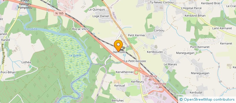 localisation de l'entreprise LES SERRES DE KERFLEURY à QUIMPERLE