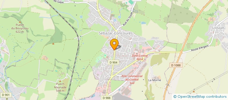 localisation de l'entreprise LES SOINS DU CAUSSE  SEBAZAC-CONCOURES